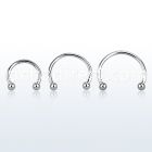 cbeb2 316l steel circular barbell with two 2mm balls