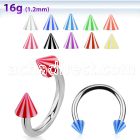 cbeben 316l steel circular barbell with 3mm acrylic beach cone