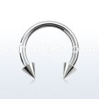 cbecn25 316l steel circular barbell with two 2 5mm cones