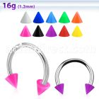 cbesacn 316l circular barbell w solid color acrylic cone