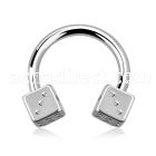 cbesdi4 316l steel circular barbell with two 4mm dices