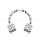 cbesdi 316l steel circular barbell with two 3mm dices