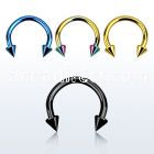 cbetcn25 anodized 316l circular barbell with 2 5mm cone