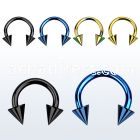 cbetcn4 anodized 316l steel circular barbell with 4mm cone