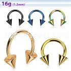 cbetcn5 anodized 316l steel circular barbell with two 5mm cones