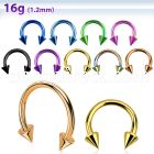 cbetcn premium pvd plated 316l circular barbell with 3mm cone