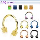 cbetdi anodized 316l steel circular barbell with 3mm dice