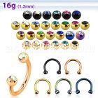 cbetjb25 anodized steel circular barbell w. two 2.5mm jewel balls