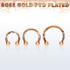 cbettb25 rose gold steel circular barbell w 2 2.5mm balls