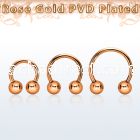 cbettb4 rose gold steel circular barbell w 2 4mm balls