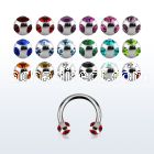 cbjb5 316l circular barbell with multi crystal ball