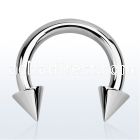 cbrcn10 316l steel 2 5mm circular barbell with internal 6mm cone