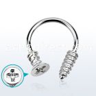 cbscw 316l steel circular barbell w cross screw top tip