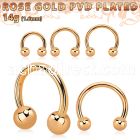cbttb4 rose gold steel circular barbell w 2 4mm balls