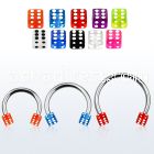 cbuvdi5l xxl steel circular barbell, 14g w 5mm uv dices