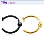 cltnsb anodized 316l steel clip on nose hoop w small ball