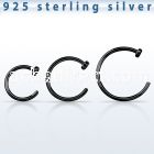 cpcln20 black plated sterling silver fake nose clip, 20g (0.8mm)