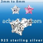 czstm silver ear studs with star prong set cz stone