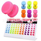 dacb113 board of 72 pcs acrylic illusion fake plug w o o ring
