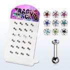 dacb118 board of 316l tragus barbell clear ferido crystal top