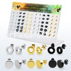 dacb205 display w mixed steel fake plug fake tunnel ear stud