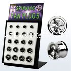 dfpfa 316l dual flared flesh tunnel w screwfit fan blade