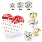 dhestzr1 gold pvd plated steel ear studs 3mm to 5mm 13