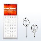 dnbrc5 silver nose bones with clear crystals on slave hoop