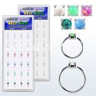 dnsm160 box w silver nose ring w prong set 2.5mm synthetic opals