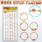 dnsm72 box w rose gold plated silver nose hoops w balinese wire