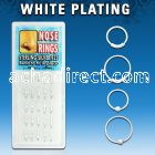 dnsp1 box of white silver nose hoops with ball endless hoops