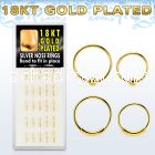 dnsp4 18k gold silver hoop nose rings w ball endless hoops