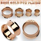 dttpg rose gold pvd plated steel double flared flesh tunnel