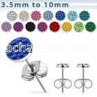 erfrr pair of stainless steel ear studs with ferido crystals