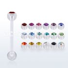 fbbajb5 bioflex tongue barbell w 5mm top jewel ball