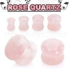 fgsb rose quartz stone double flare plug faceted cut