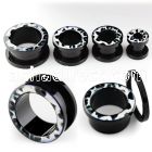 ftae black acrylic screw fit tunnel with snow leopard fur