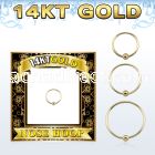 g14hob solid 14k gold endless nose hoop w ball