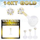 gbizsrm clear bio flexible labret star cubic zirconia (cz) stone