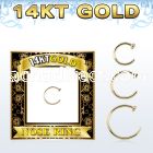 gcln20 solid 14k gold fake nose clip