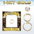 gnrz2 solid 14k gold nose ring w 2mm round cz top