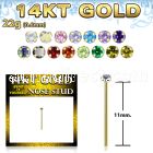 gyczm1 14kt gold bend it nose stud w a 1.5mm round cz stone