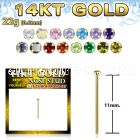 gyzm12 14kt gold bend it nose stud w 1.25mm color cz stone