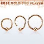 hbcrbr16 rose gold steel hinged ball closure ring w 3mm ball