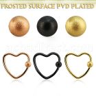hcrt16f3 anodized heart shaped ball closure ring w frosted ball