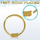 hr21rg gold plated silver seamless nose hoop w a twisted wire 