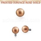 idttfo4s 4mm rose gold frosted steel ball dermal anchor top part