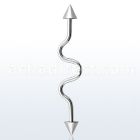 inacn5 316l steel industrial zigzag barbell 14g w 5mm cones