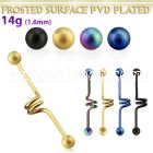 intcfo5 anodized steel industrial twister barbell w frosted ball