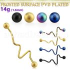 intefo5 black steel industrial heart beat barbell frosted balls